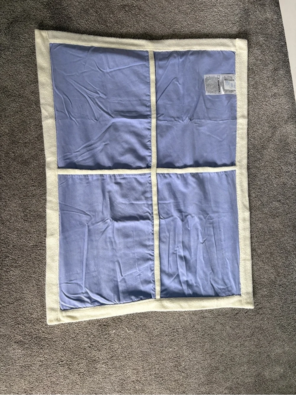 Wansutta baby Plush Patchwork Throw Blanket - Lavender/blue and Cream